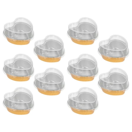 MERRYHAPY Heart Shaped Aluminum Foil Baking Pans, Multi-Color, Quick Heating, , and Disposable Bakeware