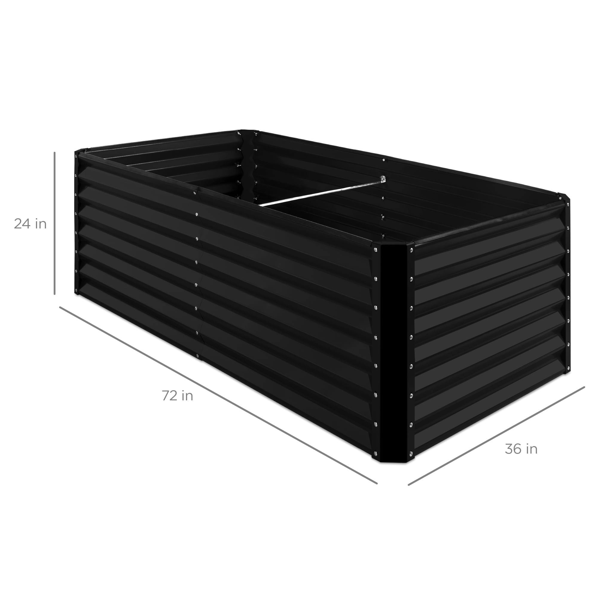 Best Choice Products 6x3x2ft Outdoor Metal Raised Garden Bed for Vegetables Flowers Herbs - Black