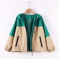 thumbnail image 6 of YUANxueke Boys Waterproof Windbreaker Full Zip Color Block Hooded Jacket with Zipper Pockets for 7-16 Years, 6 of 9