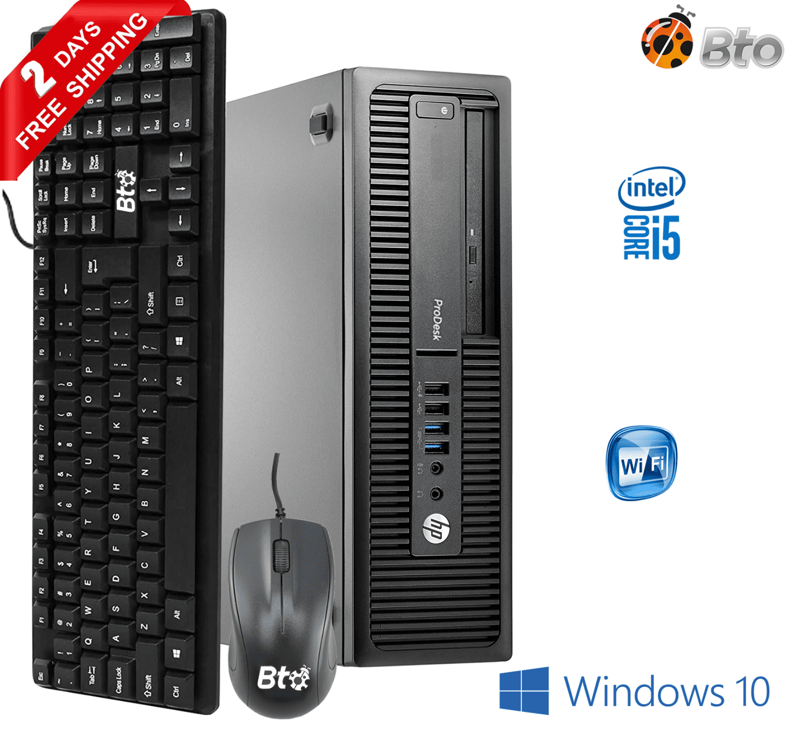 Restored HP EliteDesk 800 G5 SFF- Core i5-9500, 16GB Ram, 256 GB 