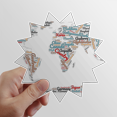 thumbnail image 1 of Global Map Country Geography Wordcloud Sun Vinyl Sticker Luggage Graffiti Flower Decal, 1 of 3