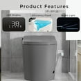 thumbnail image 6 of WinZo Elongated Smart Toilet With Bidet Built-in,Auto Open & Flush Auto Soft Close Seat, Hands-Free Wireless Remote Control, Adjusted Heated Seat & Warm Air Dyring Matte Grey, 6 of 7
