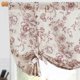 thumbnail image 1 of Cortina de Valance Jinchan Floral de Lino 45 cm Rojo sobre Beige, 1 of 8