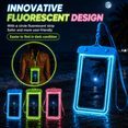 thumbnail image 5 of OAZOUF 4 Pack IPX8 PVC Waterproof Phone Pouch Bag with Fluorescent Detachable Lanyard for iPhone Android, 5 of 9