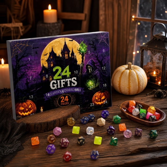 Halloween Countdown Calendar 2025,24 Days Christmas Mystery Countdown Collection with Spooky Daily Surprises in Flat Box Packaging, Halloween Party Decor, Tabletop Displays and Seasonal Favors