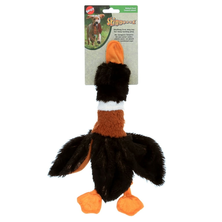 SPOT Skinneeez Super-Soft Plush Stuffing-Free Squeaky Mallard Duck