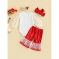 thumbnail image 4 of Canis Newborn Baby Girls Cotton Tops Romper Floral Pants 3Pcs Outfits Set Clothes, 4 of 8