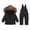 Black, variant on LIJCC Toddler Girl Winter Snowsuit 2Pcs Kids Puffer Down Jacket Hooded Coat + Fur Snow Bib Pants Kids Windproof Waterproof Skiing Suit Clothes