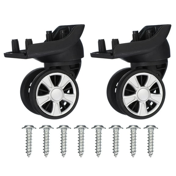 Uxcell 1 Pair Luggage Wheels Replacement Caster Repair Black 1.4"x1.7"x1.3"x1.7"
