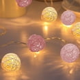 thumbnail image 6 of 300cm LED Rattan Ball String Lights, 20 Lights Safe Cool-Touch, Indoor/Outdoor Decor for Christmas Bedroom Wedding Girl-Style Space,Pink, 6 of 7