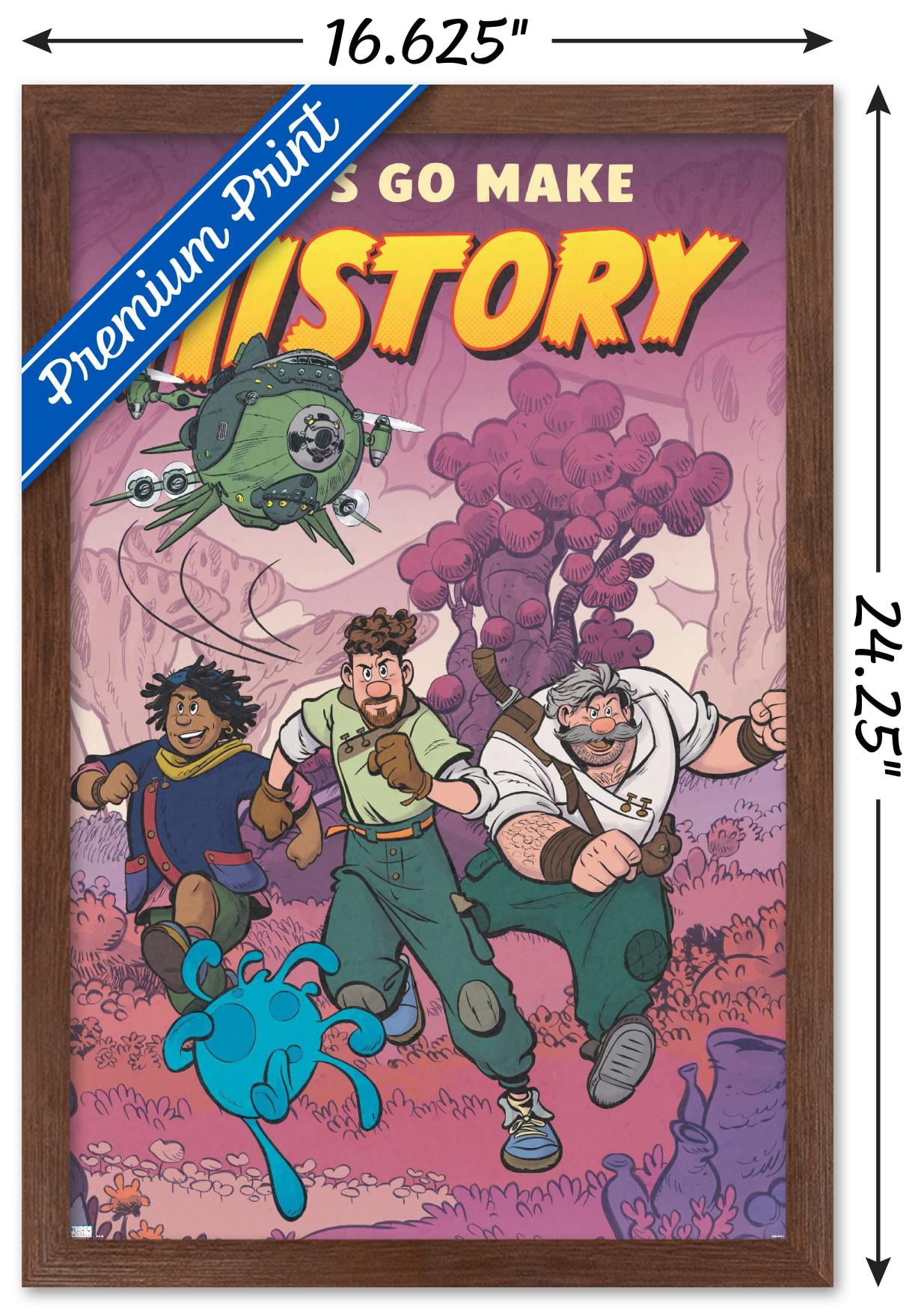 Disney Strange World - Let's Go Make History Wall Poster, 14.725" x 22.375" Framed