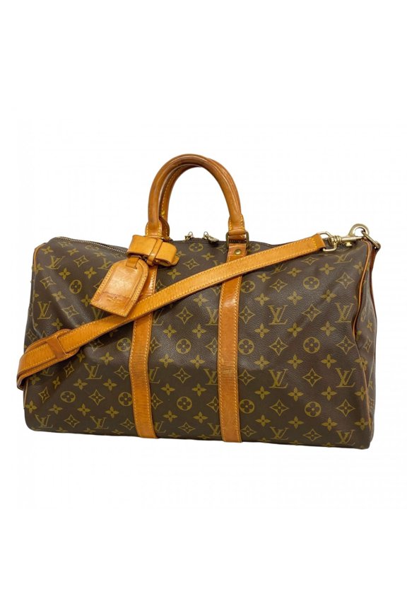 Pre-Owned Louis Vuitton Monogram Keepall Bandouliere 45 Boston Bag M41428 Brown Men's and...