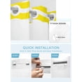 thumbnail image 5 of No Hook Cloth Fabric Shower Curtain with Snap in Liner, Yellow Moire Waterproof Shower Curtains Set with See Through Top Window, Water Ripple Stripe Farmhouse Bath Curtains Shower 48"x72", 5 of 6