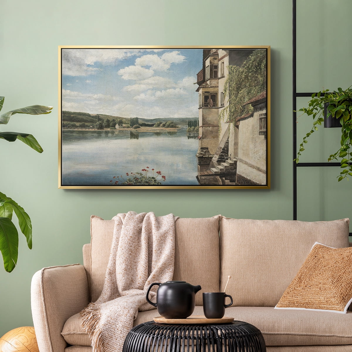 Vintage Landscape-CCCLI By Wexford Home Framed in Gold Wood Gallery Wrapped Canvas 17 in. x 25 in.