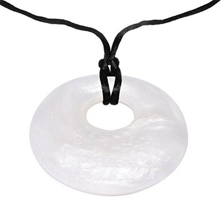 Miyim Organic Teether - Lil’ Jumbl Baby Teething Pendant | Organic Food Grade Silicone | BPA-Free (Metallic White)