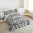 thumbnail image 3 of Homewish Paisley Floral Bedding Comforter Set,Vintage Boho Flower Twin Comforter Sets,Gray White Bedding Set For Adults,Breathable Home Decor Reversible,2-Piece, 3 of 8