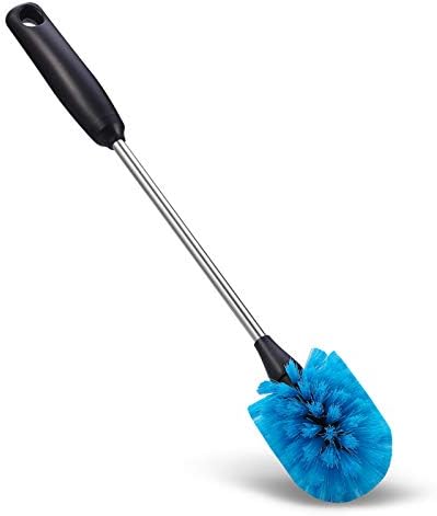 3-in-1 Stainless Steel Bottle Brush and Straw Cleaning Set, Long Handle Scrub Brush with Replaceable Head for Water Bottles, Glasswares, Mugs, Flasks, Tumblers, Vases, Round Head