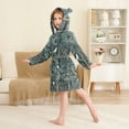 thumbnail image 2 of FORMRS Niños Bathrobe Unisex Hooded Robe Soft Plush Pajamas Sleepwear, Size 10-12T, Floral Forest Scene, 2 of 7