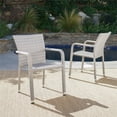 thumbnail image 2 of Noble House Chaises Empilables Extérieures en Aluminium Gris Château (Lot de 2), 2 of 8