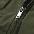 thumbnail image 3 of ZCFZJW Men's Casual Outdoor Full Zip up Jacket Long Sleeve Stand Collar Warm Winter Windbreaker Coat for Men with Zipper Multi-Pockets Army Green XXL, 3 of 8