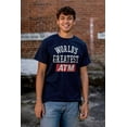 thumbnail image 4 of Funny Worlds Greatest ATM Dad Joke Men's Big & Tall Crewneck Graphic Tee Brisco Brands 3X, 4 of 5
