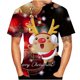 thumbnail image 1 of Camiseta con escote para hombre Patrón impreso en 3D de Navidad Manga corta Pompotops  oipoqjl2374, 1 of 1