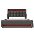 thumbnail image 6 of Kumix Queen Size Upholstered Platform Bed with a Hydraulic Storage System, LED and USB Charging, Platform Bed for Bedroom, Grey (without mattress), 6 of 7