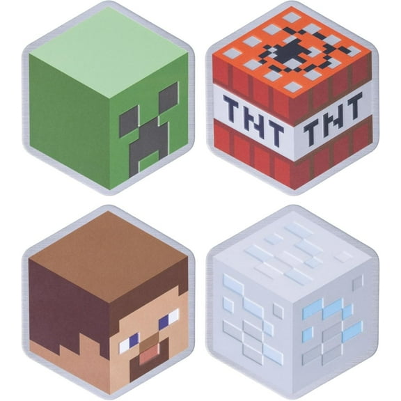 Minecraft Metal Drink Coasters Set of 4 Licensed Mojang Video Game Merch
