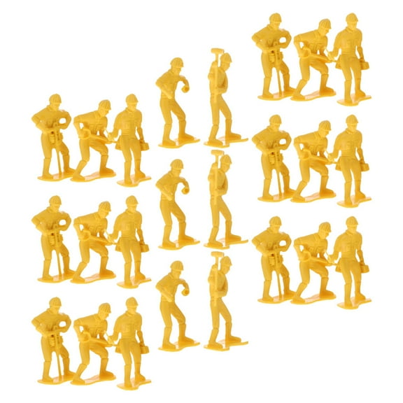 OFFIGAM 45pcs Engineering Worker Figures Toy Set Plastic Model Kit Realistic Construction Worker Figurines for Kids Playtime