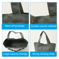 thumbnail image 4 of Unique Bargains Sac Fourre-Tout en Toile avec Poignée Sac à Main Réutilisable Sacs de Magasinage Gris Foncé Lot de 2, 4 of 5