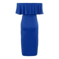 thumbnail image 4 of Jamicy Women's Maternity Dress Off Shoulder Ruffle Sleeveless Bodycon Dress for Baby Shower Knee Length Maternity Dress, 4 of 6