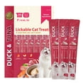 thumbnail image 2 of (2 pack) Pawmate Duck & Tuna Lickable Cat Treats, 20 Sticks, Grain-Free Creamy Treats for Cats, 2 of 10