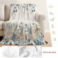 thumbnail image 5 of Blue Beige Coastal Blanket Soft Cozy Warm Throw Blanket for Couch, Plush Fuzzy Flannel Fleece Blankets for Sofa, Beach Starfish Summer Eucalyptus Rustic Bed Blankets Gifts for Men, 50"x60", 5 of 9