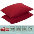 thumbnail image 3 of Flxxie 2 Pack Brushed Microfiber Toddler Pillowcases with Zipper Closure, Super Soft and Cozy Travel Pillow Covers, 13" x 18", Fits Pillows Sized 12"x16" 13"x18" 14"x19", Wine Red, 3 of 5