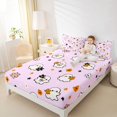thumbnail image 3 of Homewish Girly Halloween Kawaii Ghost Bed Sheets,Floral Bow Print Full Size Sheets,Light Lavender White,4-Piece,1 Flat Sheet,1 Fitted Sheet and 2 Pillowcases, 3 of 6