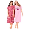 thumbnail image 6 of Dreams & Co. Plus Size 2-Pack Long Sleepshirts, 6 of 6