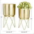 thumbnail image 3 of CosmoLiving by Cosmopolitan 6", 6"W Gold Metal Planter with Removable Stand (2 Count), 3 of 8