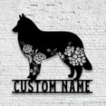 thumbnail image 2 of Craftnamesign Custom FLoral Belgian Tervuren Metal Wall Art LED Light, Flower Dog Lover Home Decor, 2 of 5