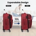thumbnail image 4 of 20" Softside Carry-On Luggage Lightweight Expandable Suitcase with Spinner Wheels & Front Pocket,Red - WD1622, 4 of 11
