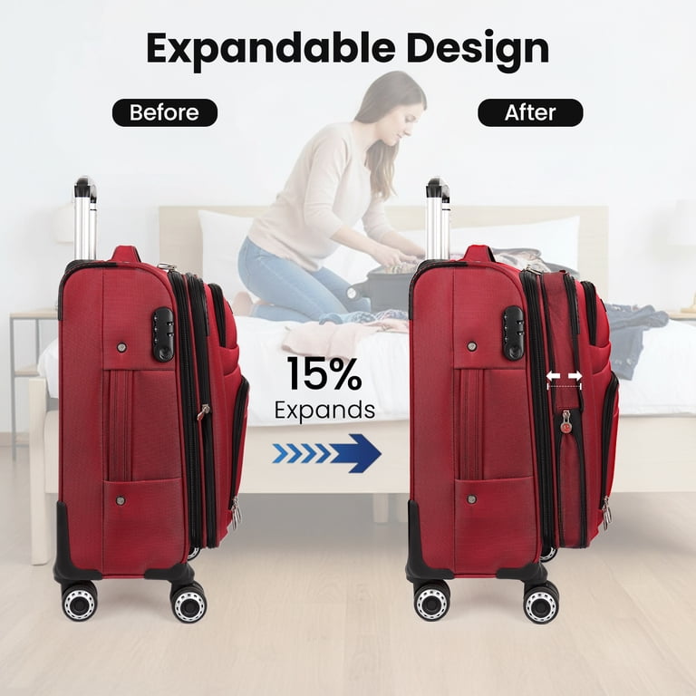 2-Piece Softside Luggage Set Expandable Spinner with TSA Lock