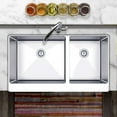 thumbnail image 2 of Undermount 35-7/8 in. 60/40 Bowl Apron Front 16 Ga. Stainless Steel Kitchen Sink, 2 of 2