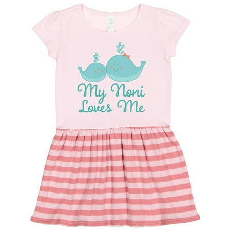 

Inktastic Noni Loves Me Grandchild Whale Gift Toddler Girl Dress