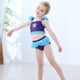 thumbnail image 3 of Conjunto de traje de baño dividido para niñas pequeñas y de tamaño pequeño, falda de princesa con cabello, linda falda desmontable, 3 of 5