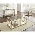 thumbnail image 4 of Steve Silver Olympia Tempered Glass Top Coffee Table in Gold Chrome Frame, 4 of 4