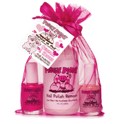 Piggy Paint 100% Non-toxic Girls Nail Polish - Safe, Chemical Free Low Odor for Kids, Cuddles and Kisses (Light Pink, Bright Pink, Remover)