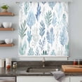 thumbnail image 5 of Blue Green Botanical Sheer Curtains 84 Inches Long, Retro Summer Watercolor Leaf Plant Light Filering Curtains, Breathable Simi Curtain Privacy Drapes for Living Room Bedroom Window Treatment, 5 of 9