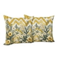 thumbnail image 5 of Ambesonne Floral Eucalyptus Throw Pillow Cover Pack of 2, Botanical Chevron, 2 Pcs-26"x16", Mustard and Laurel Green, 5 of 5