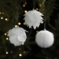 2025 Christmas Tree Foam Ball White Flower Xmas Tree Navidad Hanging