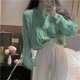 thumbnail image 2 of Suéter de mujer de punto trenzado suave, suéter corto de manga larga con cuello redondo, jersey liso de corte cuadrado, atuendo básico para adolescentes, otoño e invierno, 2 of 5