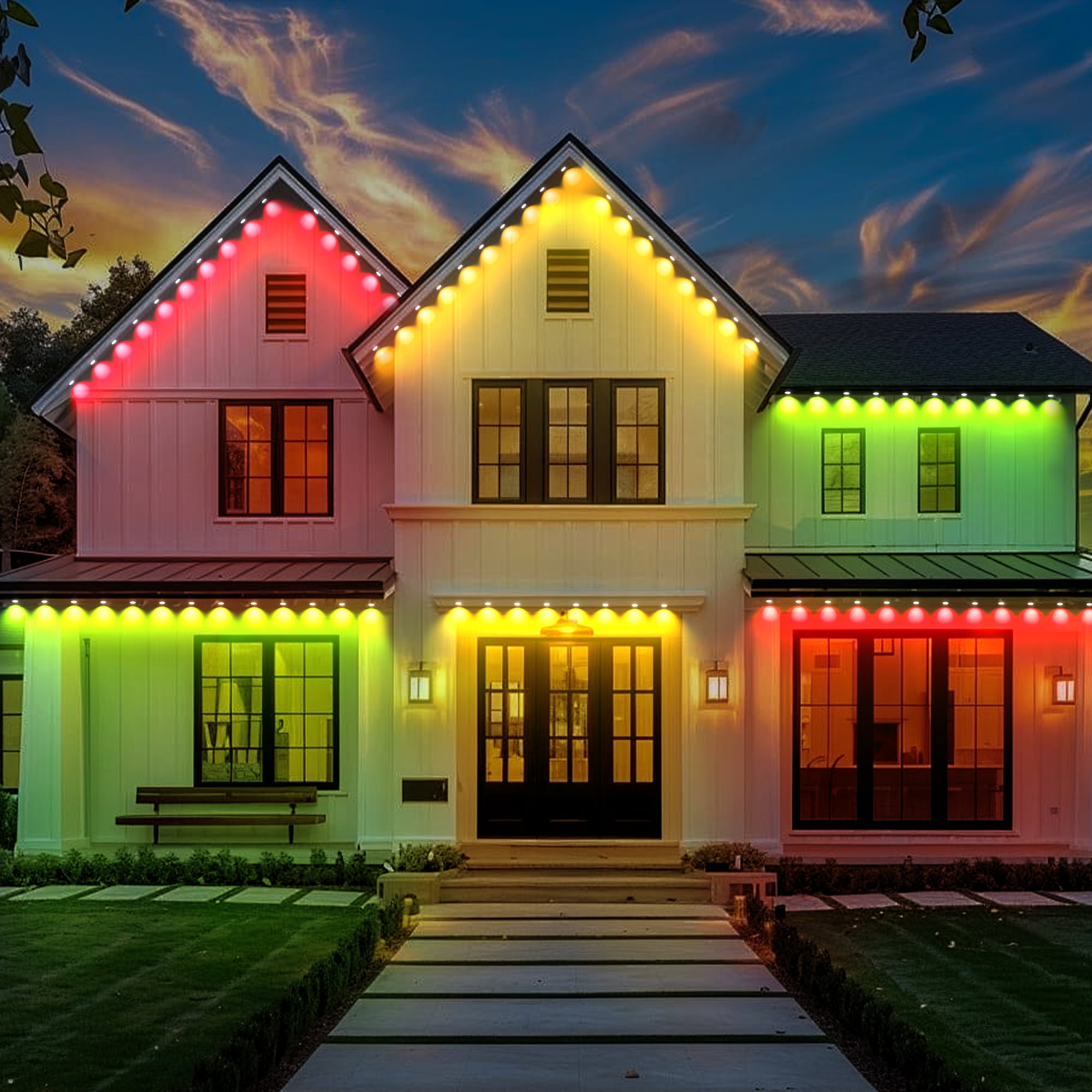 DAYBETTER 200FT Permanent Outdoor Lights, Waterproof Eaves Lights with 100LED Bulbs, Remote & APP Control, for Party, Halloween, Birthday, Christmas